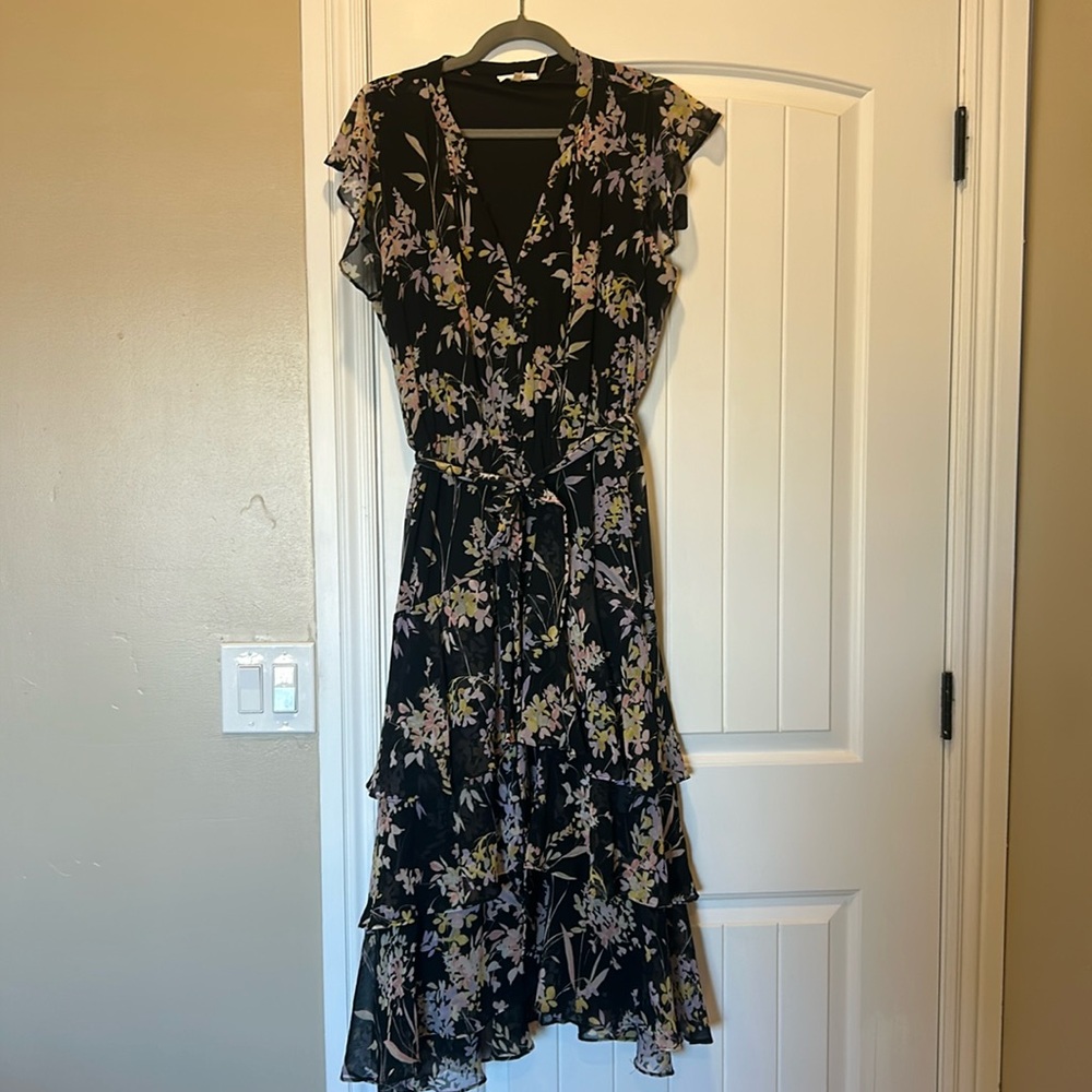Calvin Klein Black Floral Maxi Dress